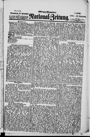 Nationalzeitung on Nov 22, 1873