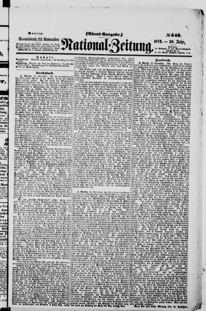 Nationalzeitung on Nov 22, 1873