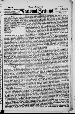 Nationalzeitung vom 27.11.1873