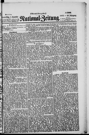 Nationalzeitung vom 04.12.1873