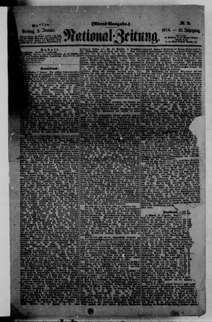 Nationalzeitung vom 02.01.1874