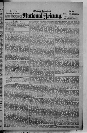 Nationalzeitung vom 04.01.1874