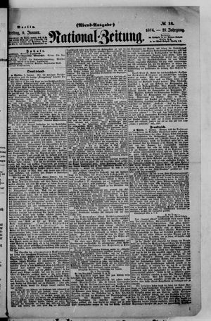 Nationalzeitung vom 09.01.1874