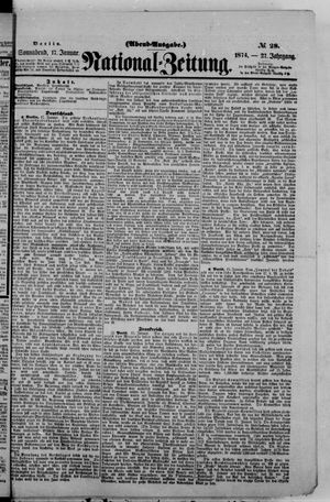Nationalzeitung vom 17.01.1874