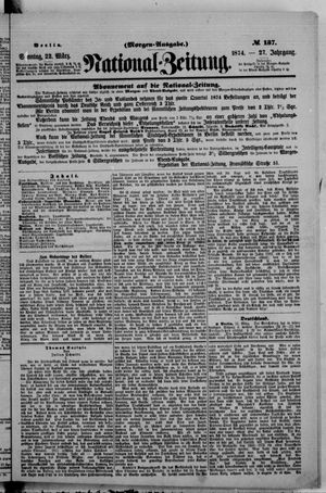 Nationalzeitung vom 22.03.1874