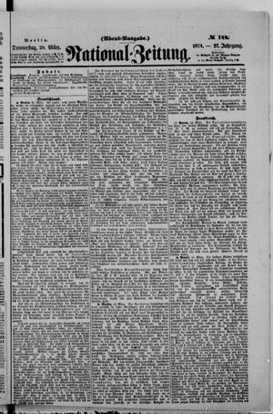 Nationalzeitung vom 26.03.1874