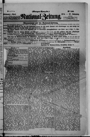 Nationalzeitung vom 01.04.1874