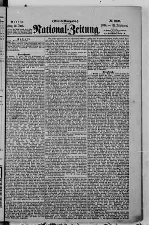Nationalzeitung vom 19.06.1874
