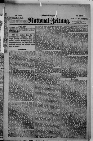 Nationalzeitung vom 01.07.1874