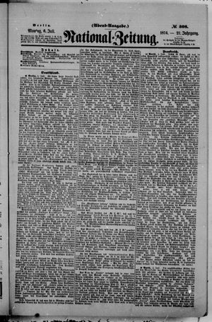 National-Zeitung vom 06.07.1874