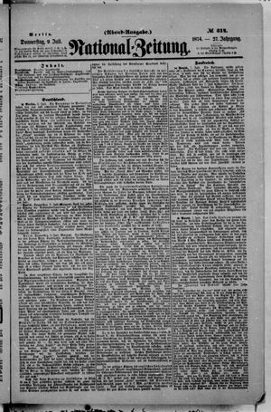 Nationalzeitung vom 09.07.1874
