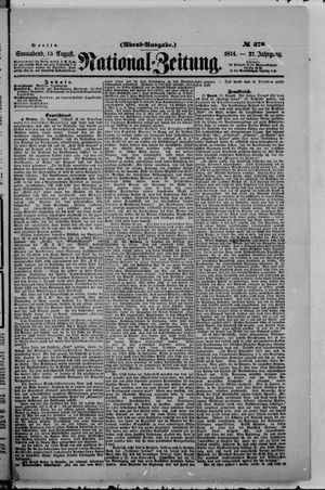 Nationalzeitung vom 15.08.1874