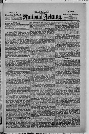 Nationalzeitung vom 27.08.1874