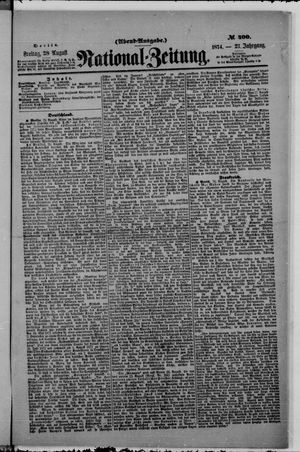 Nationalzeitung vom 28.08.1874