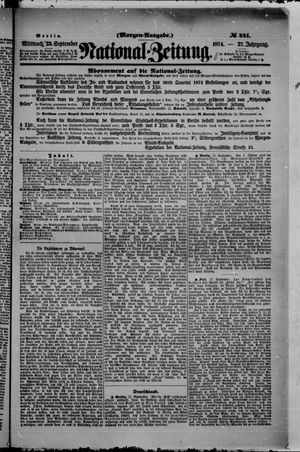 Nationalzeitung vom 23.09.1874