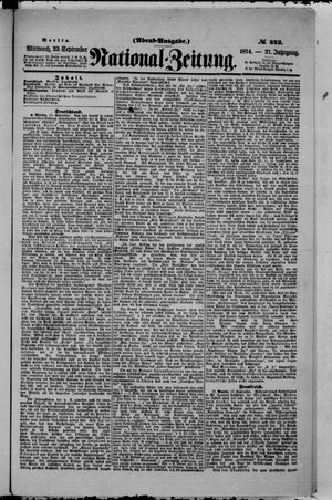 Nationalzeitung vom 23.09.1874