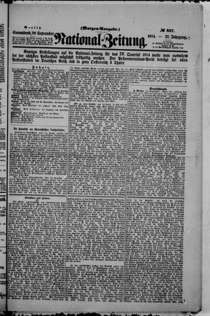 Nationalzeitung vom 26.09.1874