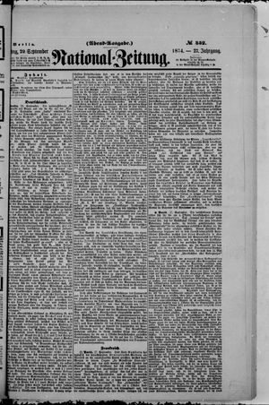 National-Zeitung vom 29.09.1874