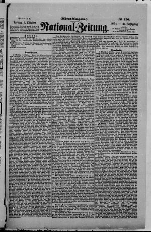 Nationalzeitung vom 09.10.1874