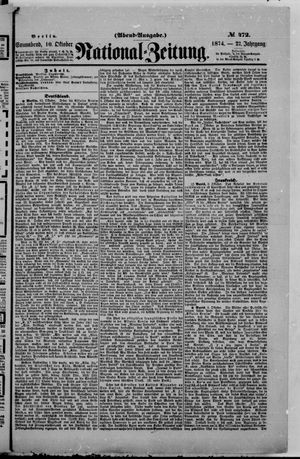 Nationalzeitung vom 10.10.1874