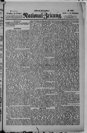 Nationalzeitung vom 20.10.1874
