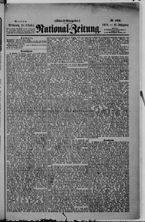 Nationalzeitung vom 28.10.1874