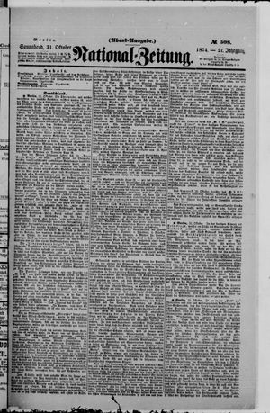 Nationalzeitung vom 31.10.1874