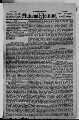 Nationalzeitung vom 01.11.1874