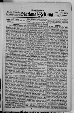 National-Zeitung vom 03.11.1874