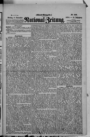 Nationalzeitung vom 06.11.1874