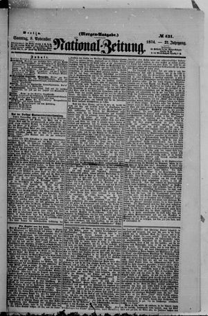 Nationalzeitung vom 08.11.1874