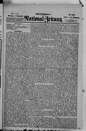 National-Zeitung vom 09.11.1874