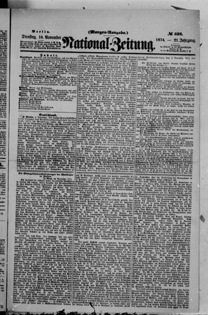 Nationalzeitung vom 10.11.1874