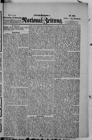 Nationalzeitung vom 12.11.1874