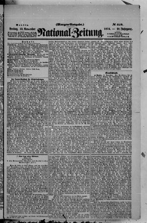 Nationalzeitung vom 13.11.1874