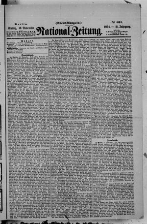 Nationalzeitung on Nov 13, 1874