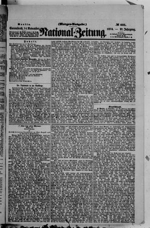 Nationalzeitung vom 14.11.1874