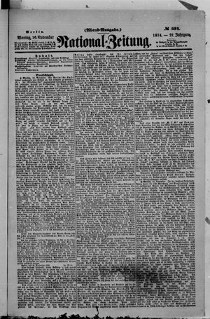 National-Zeitung on Nov 16, 1874