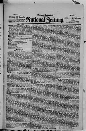Nationalzeitung vom 17.11.1874