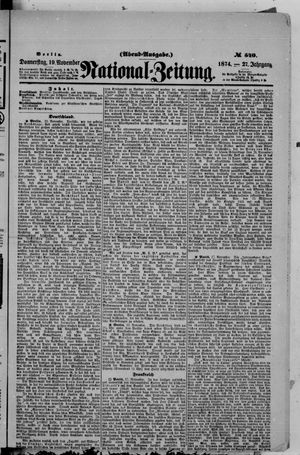 National-Zeitung vom 19.11.1874