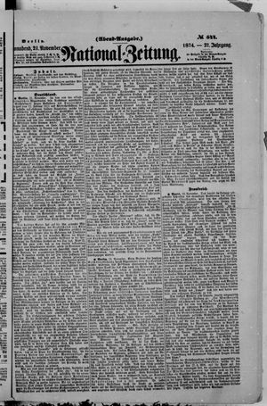 National-Zeitung vom 21.11.1874