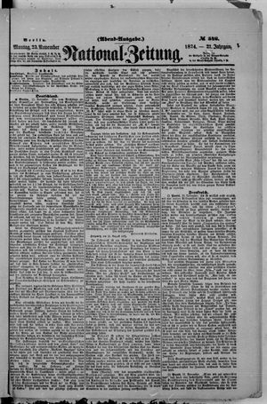 National-Zeitung vom 23.11.1874