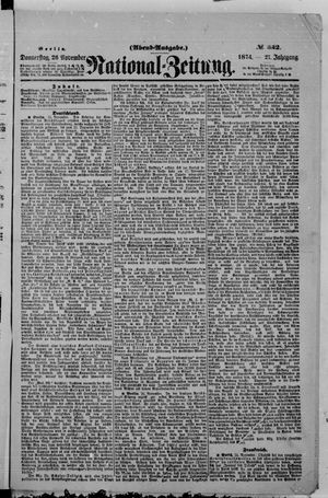 National-Zeitung vom 26.11.1874