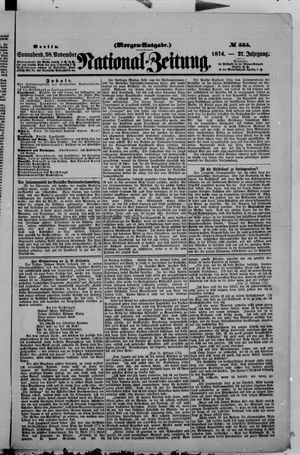 Nationalzeitung vom 28.11.1874