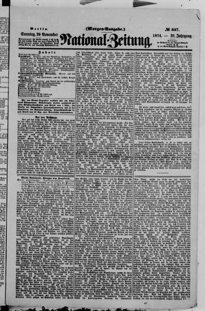 Nationalzeitung vom 29.11.1874