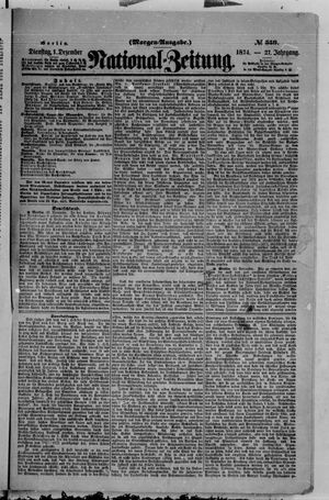 National-Zeitung vom 01.12.1874