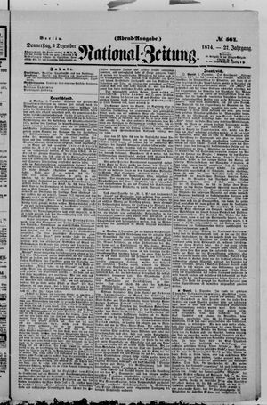National-Zeitung vom 03.12.1874