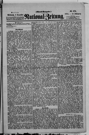 Nationalzeitung vom 09.12.1874