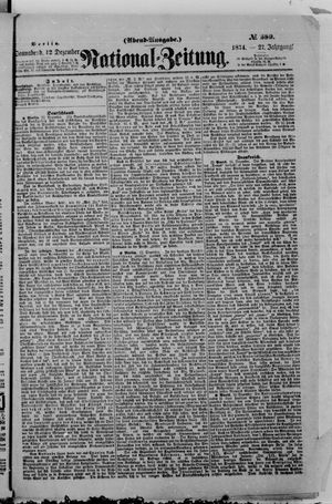 Nationalzeitung vom 12.12.1874