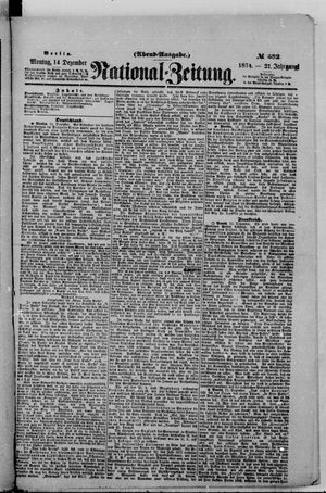Nationalzeitung vom 14.12.1874